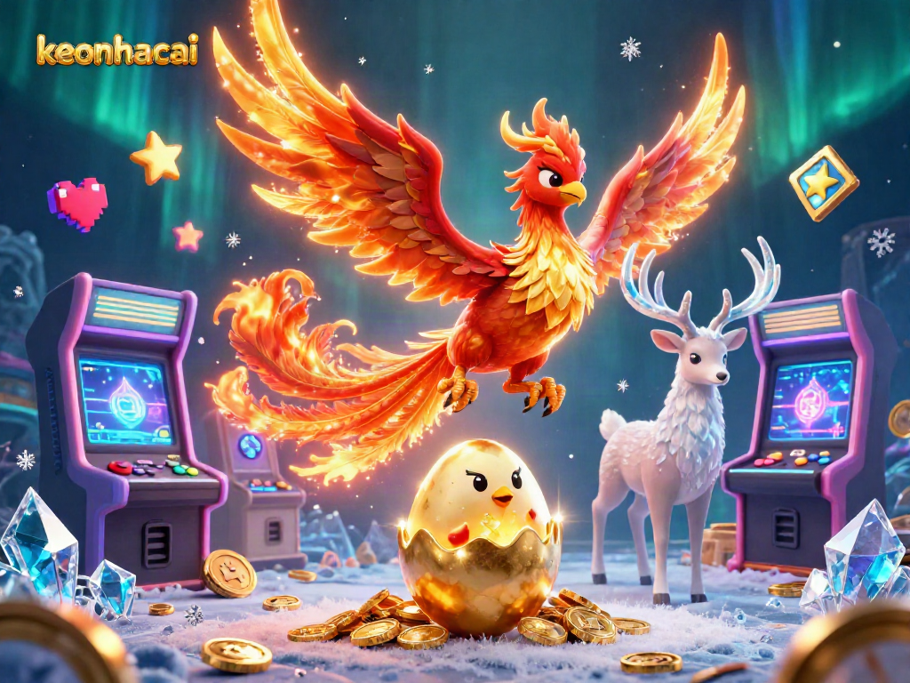 Explore the vibrant keonhacai scene with phoenixes and gaming elements, enhancing your betting experience.