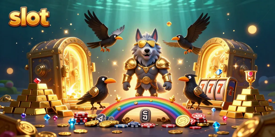 Play slot games surrounded by treasure in a Norse mythology-inspired casino setting.