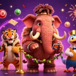 Experience Spin Boss at the lively casino entrance, showcasing vibrant lottery elements and festive energy.