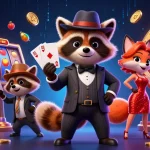 Experience the thrill of gambling at lolajack with a stylish casino scene featuring fun characters.