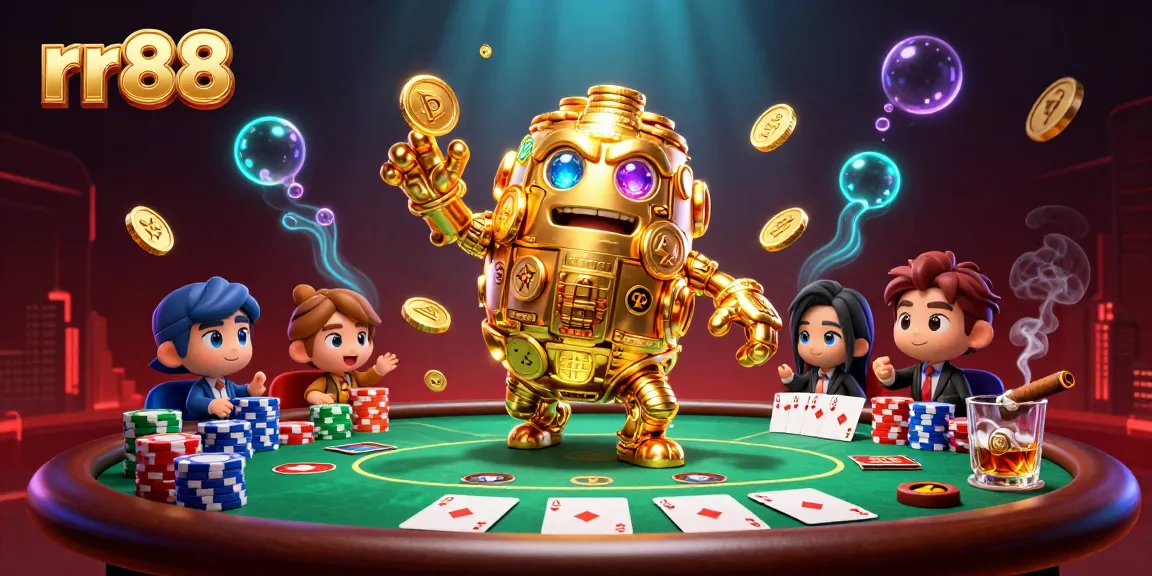 Play exciting games on rr88 with a golden golem and poker elements adding thrill to your bets.