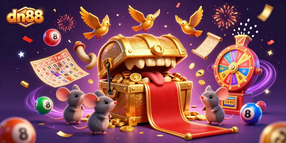 Enjoy thrilling entertainment at dn88 with cartoon characters in a vibrant casino scene.