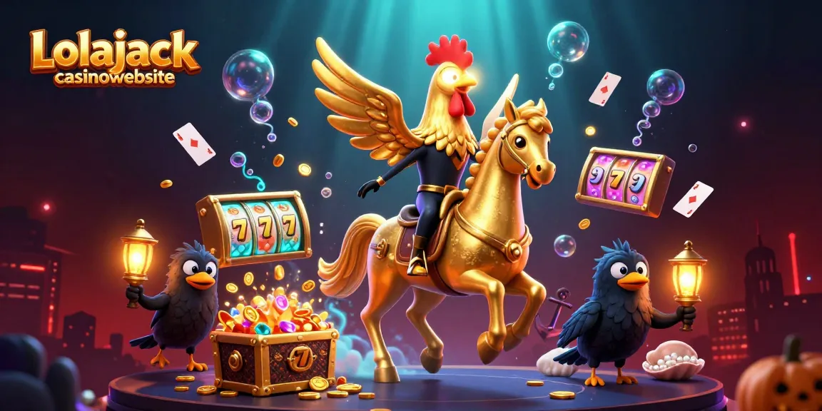 Experience the thrilling adventure on the Lolajack casinowebsite with dynamic gaming characters and vibrant casino elements.