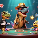 Experience thrilling gameplay at tai sunwin with vibrant 3D characters playing blackjack amid bustling arcade elements.